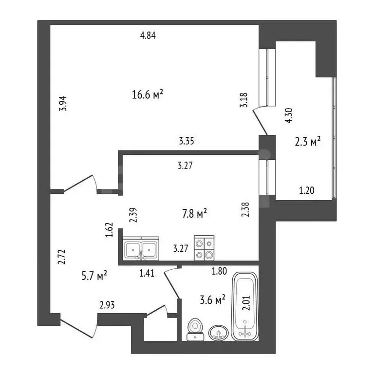 1-комнатная квартира: Стерлитамак, улица Сакко и Ванцетти, 74 (34.5 м) - Фото 1