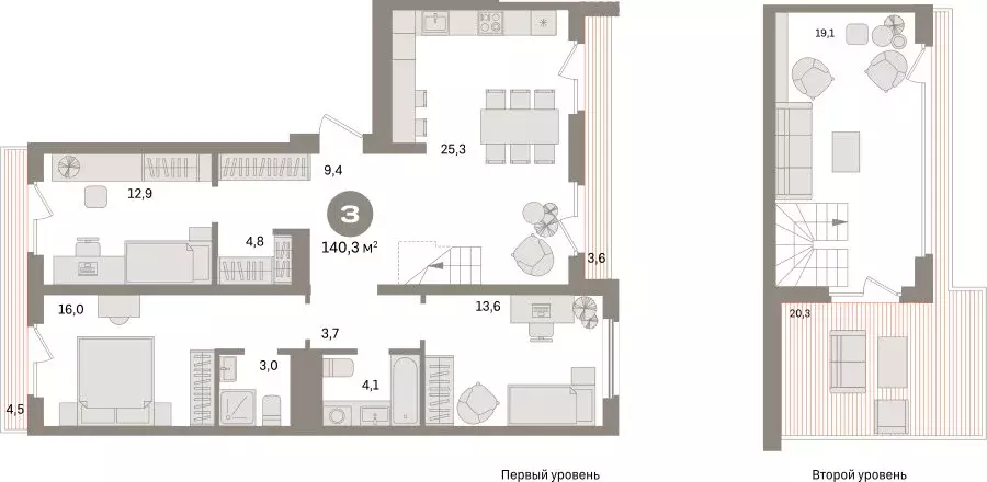 3-комнатная квартира: Екатеринбург, улица Советских Женщин (140.3 м) - Фото 1