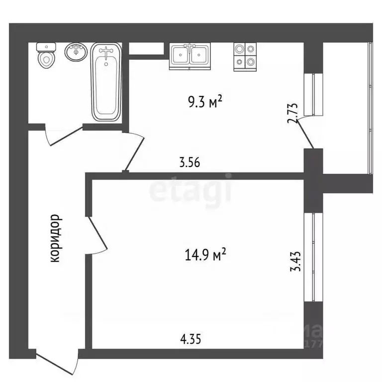 1-к кв. Ямало-Ненецкий АО, Муравленко Радужный мкр, пер. Нефтяников, ... - Фото 1