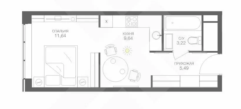 Квартира-студия: Московская область, городской округ Серпухов, посёлок ... - Фото 2