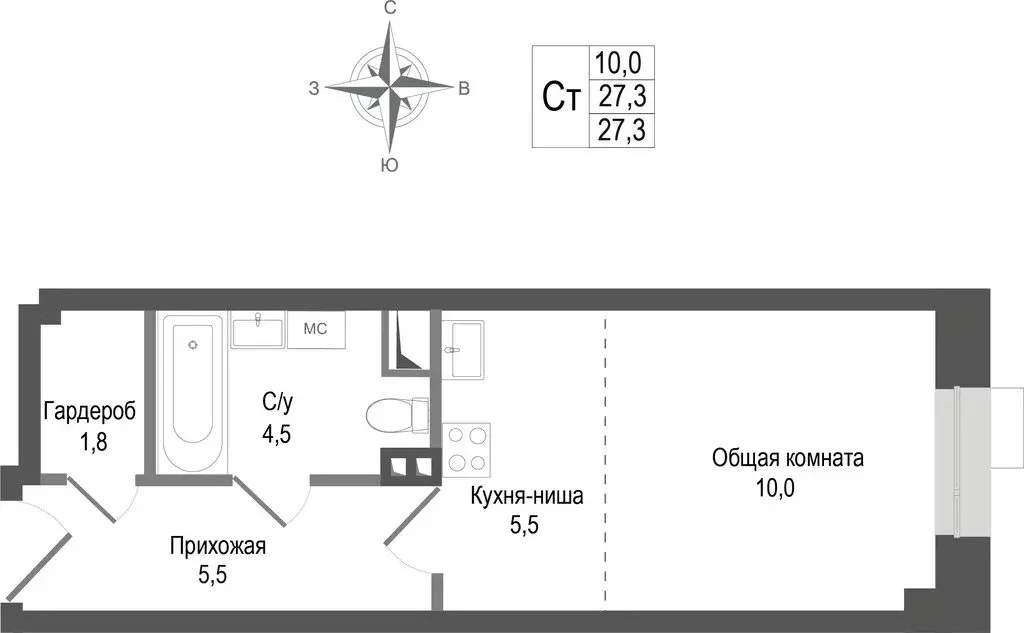 Квартира-студия: Королёв, микрорайон Первомайский, ЖК Киноквартал, к2 ... - Фото 1