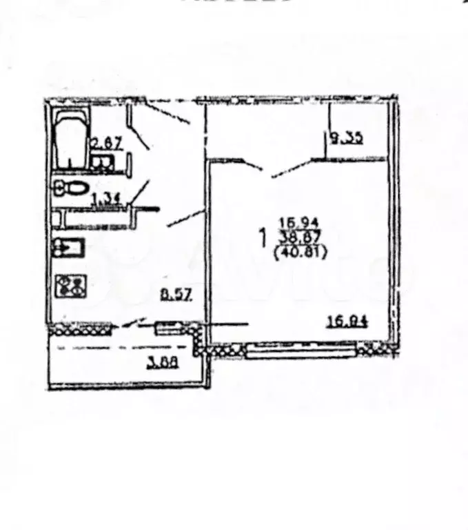 1-к. квартира, 41 м, 2/9 эт. - Фото 0
