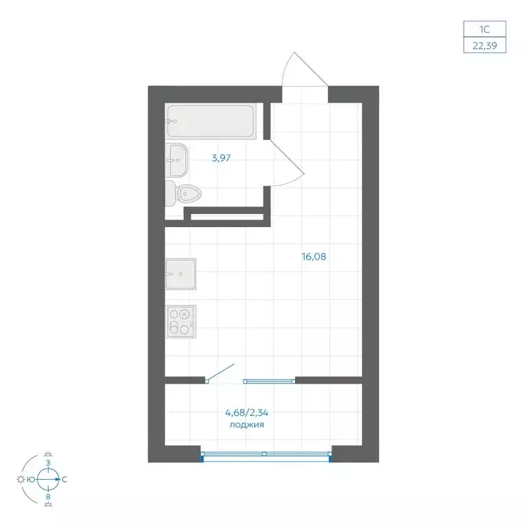 Квартира-студия: Челябинский городской округ, посёлок Пригородный, ... - Фото 1