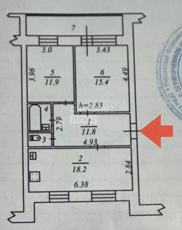 3-к кв. Ямало-Ненецкий АО, Ноябрьск ул. Интернационалистов, 47 (61.3 ... - Фото 2