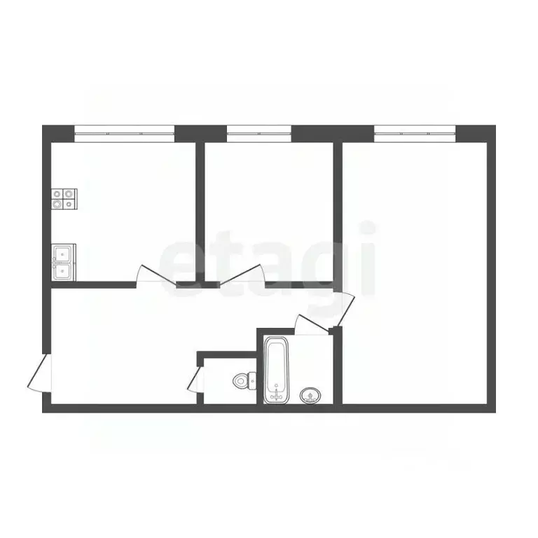 2-к кв. Тверская область, Тверь ул. Александра Завидова, 30 (45.1 м) - Фото 2