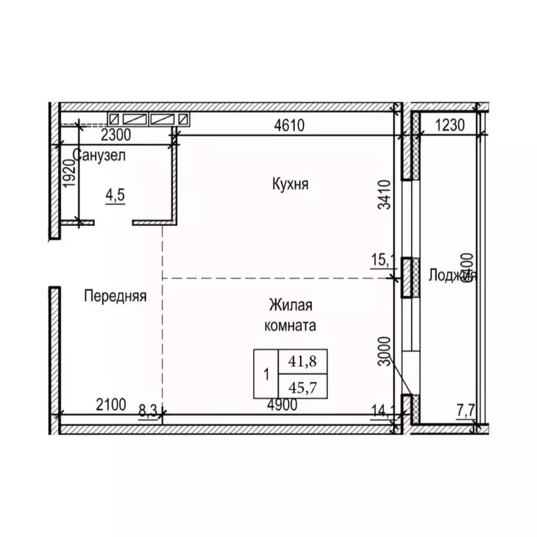 1-к кв. Приморский край, Владивосток На Черняховского жилой квартал,  ... - Фото 2