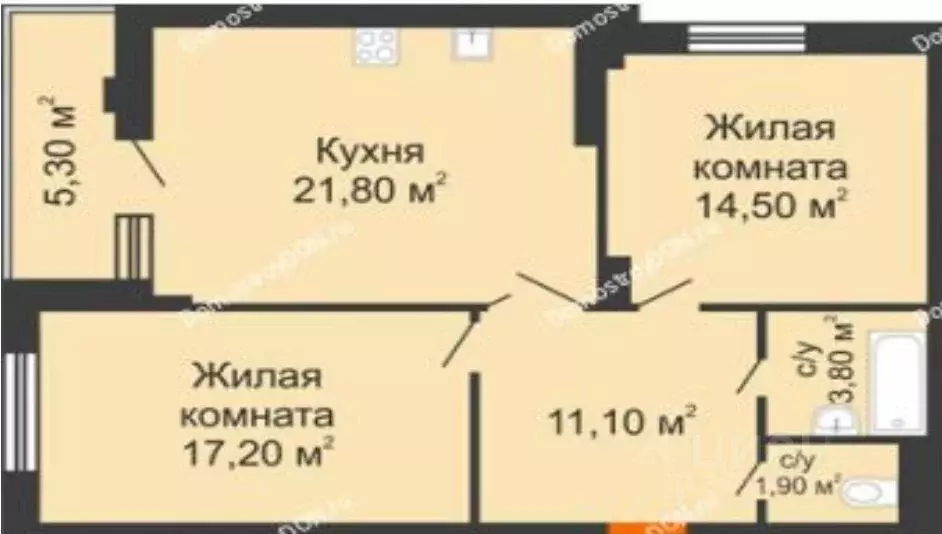 2-к кв. Ростовская область, Ростов-на-Дону ул. Берберовская, 2/101с1 ... - Фото 0