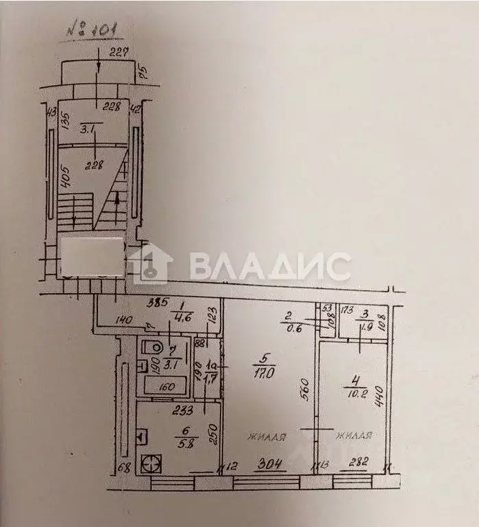 2-к кв. Калининградская область, Калининград ул. Фрунзе, 101 (45.7 м) - Фото 2