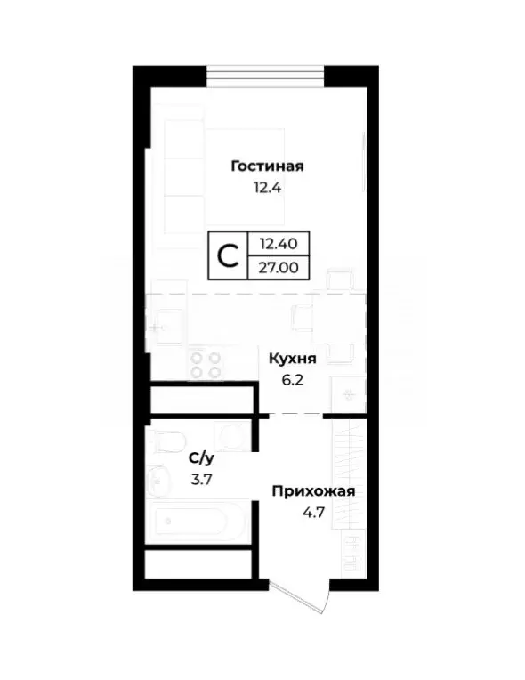 Квартира-студия: Оренбург, улица Диагностики, 8 (27 м) - Фото 1