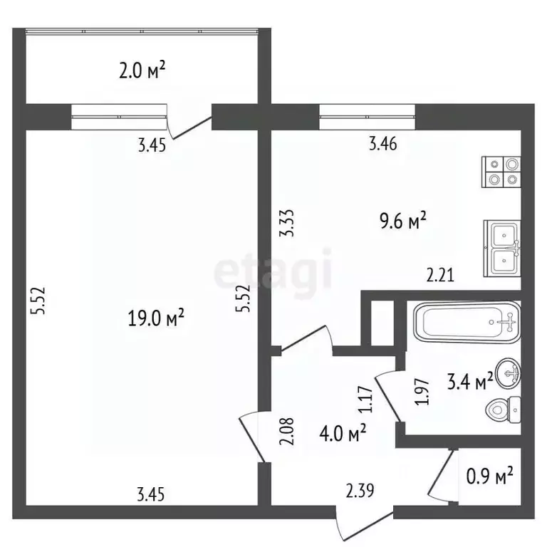1-к кв. Мордовия, Саранск Солнечная ул., 7к4 (36.9 м) - Фото 2