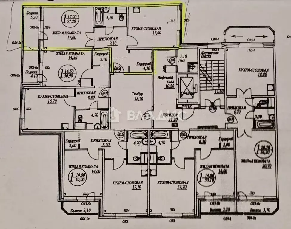 Квартира, 1 комната, 57.2 м - Фото 2