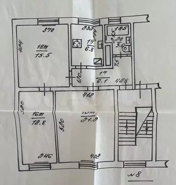 3-к. квартира, 66 м, 3/3 эт. - Фото 0