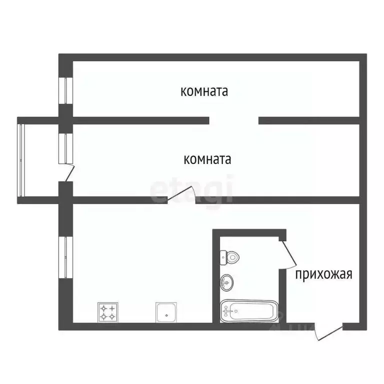 2-к кв. Красноярский край, Красноярск Зеленая Роща мкр, ул. Тельмана, ... - Фото 2