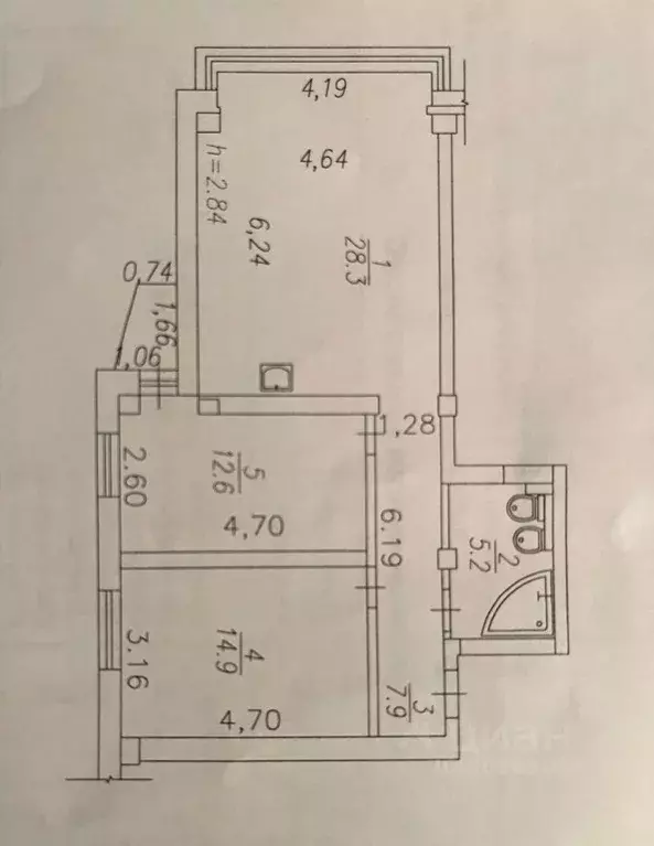 Студия Кемеровская область, Новокузнецк ул. Тольятти, 5Б (68.9 м) - Фото 1