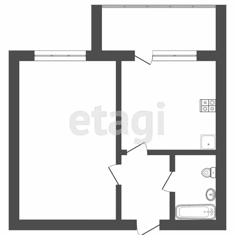 1-комнатная квартира: Боровский, Первомайская улица, 21 (36 м) - Фото 0