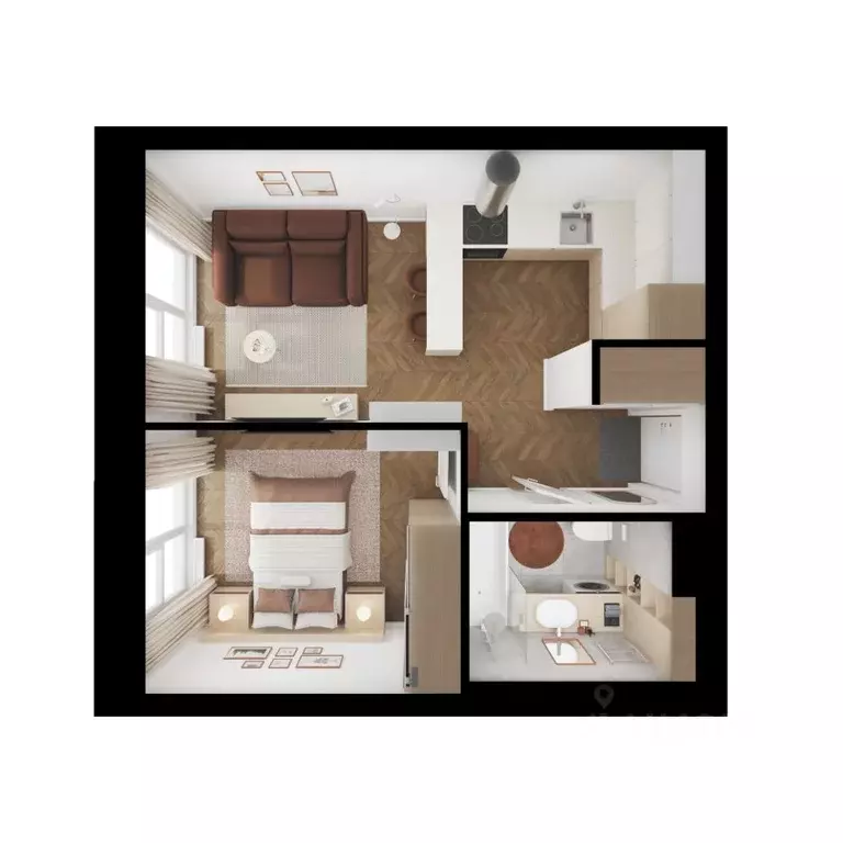 1-к кв. Московская область, Ленинский городской округ, Боброво пгт ... - Фото 2