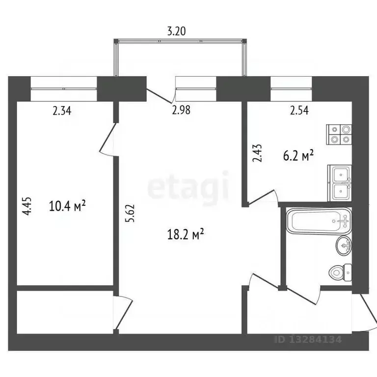 2-к кв. Вологодская область, Череповец ул. Чкалова, 24 (43.0 м) - Фото 0