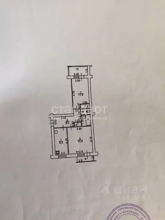 2-к кв. Ставропольский край, Ессентуки Вокзальная ул. (49.2 м) - Фото 2
