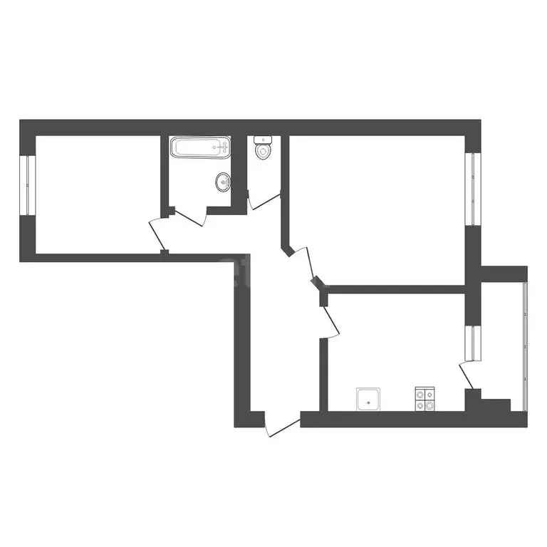 2-комнатная квартира: Тюмень, микрорайон Тарманы, улица Малышева, 24/1 ... - Фото 1