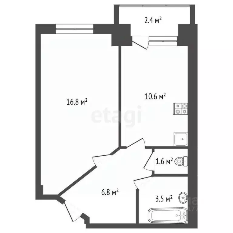 1-к кв. Ямало-Ненецкий АО, Губкинский 14-й мкр, 41 (43.2 м) - Фото 2