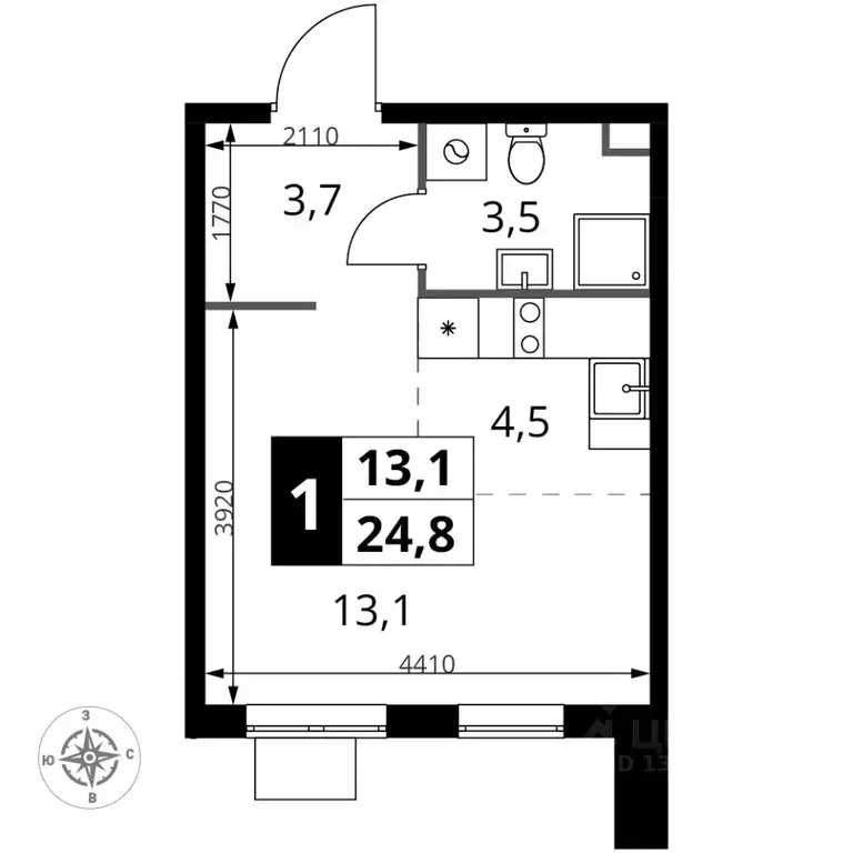 Студия Московская область, Химки Подрезково мкр, 1-й Шереметьевский ... - Фото 1