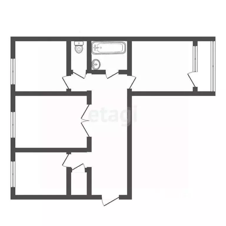 3-к кв. Тульская область, Тула Литейная ул., 32 (65.6 м) - Фото 0