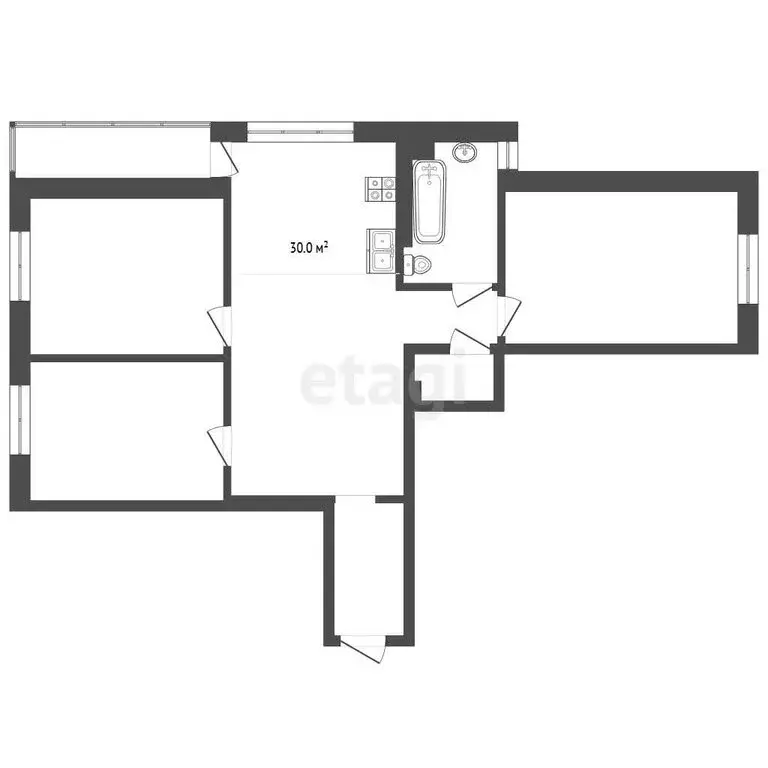 3-комнатная квартира: Батайск, Комсомольская улица, 133к4 (94 м) - Фото 1