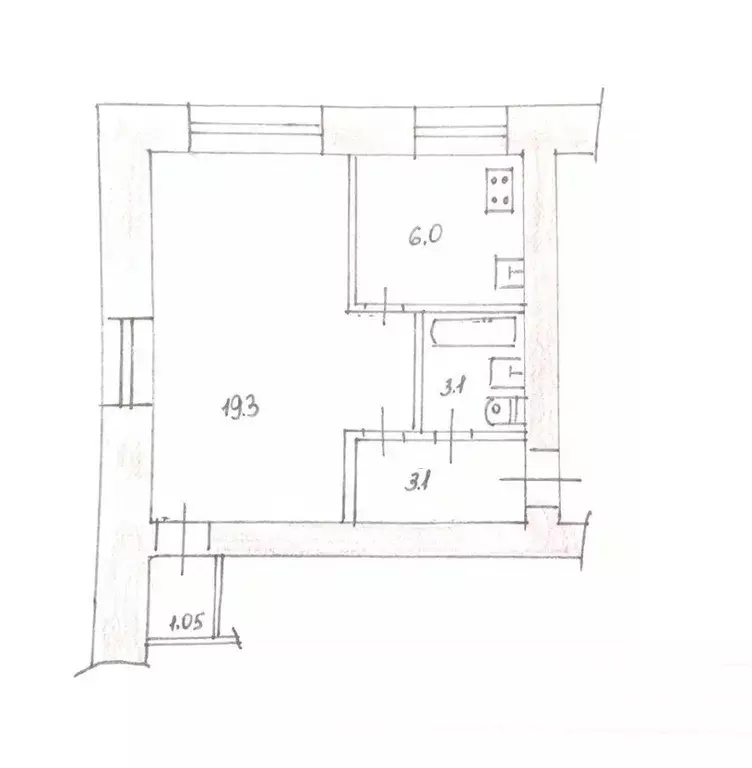 1-к кв. Татарстан, Казань ул. Павлюхина, 101 (33.0 м) - Фото 2