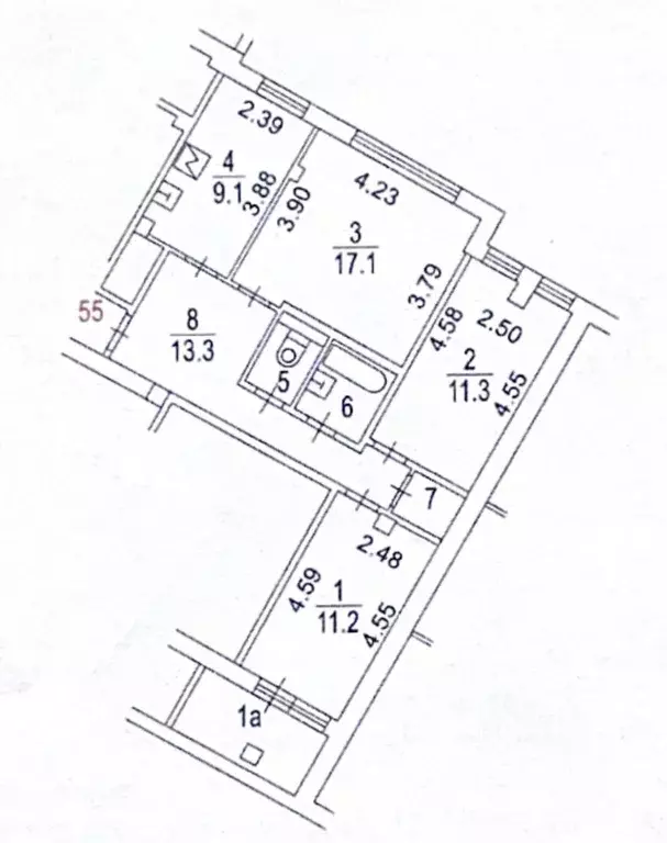 3-к кв. Москва ул. Космонавта Волкова, 29К1 (68.3 м) - Фото 2