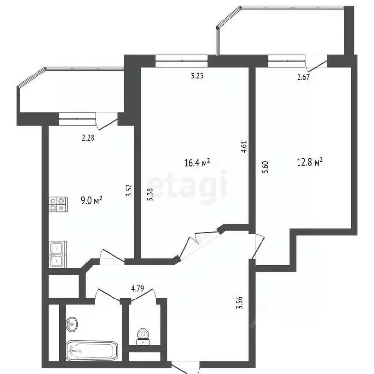 2-к кв. Москва ул. Мневники, 11 (51.1 м) - Фото 2