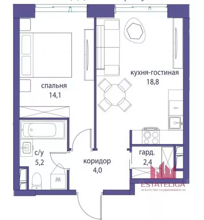 1-к кв. Москва ул. Нижние Мневники, 16к4 (45.0 м) - Фото 2