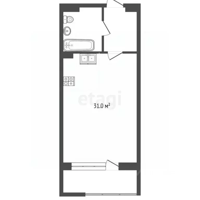 Студия Крым, Судак ул. Набережная, 75 (42.2 м) - Фото 2