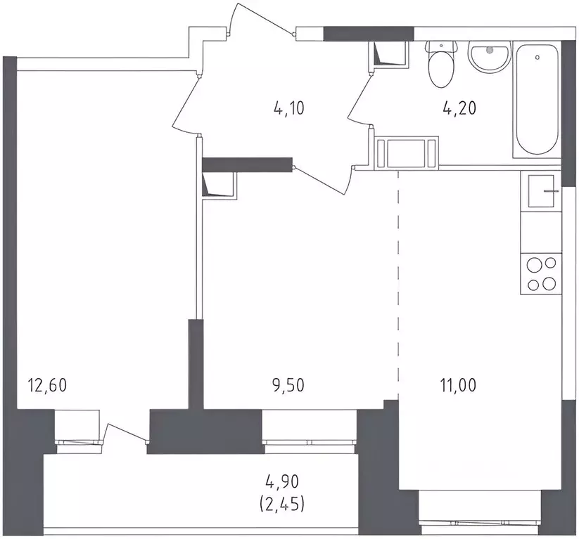 2-к кв. Московская область, Люберцы Зенино ЖК Самолет мкр, ул. Камова, ... - Фото 2
