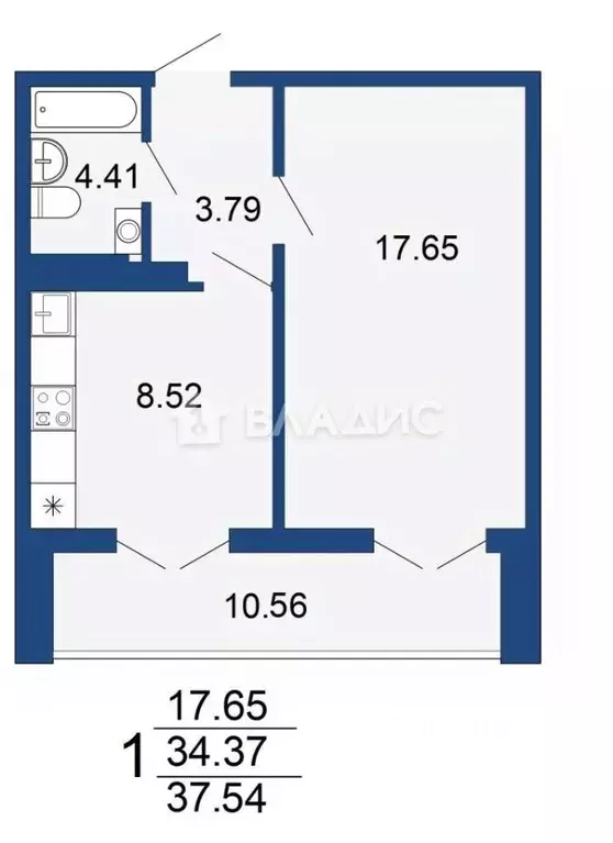 1-к кв. Воронежская область, Воронеж ул. 9 Января, 68/1к1 (37.37 м) - Фото 2