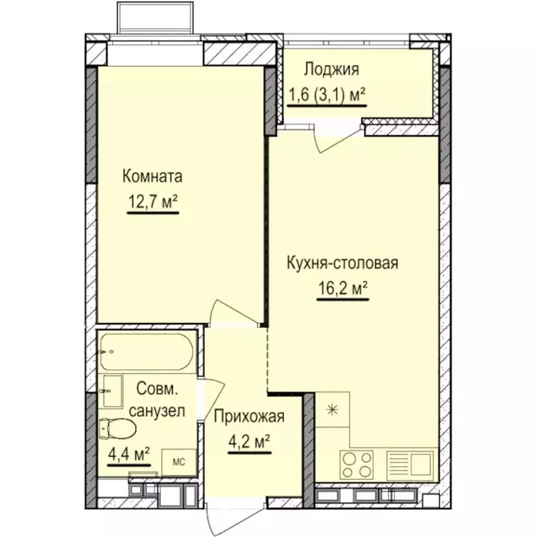 1-к кв. Удмуртия, Ижевск Восток СНТ, 112 (39.1 м) - Фото 1