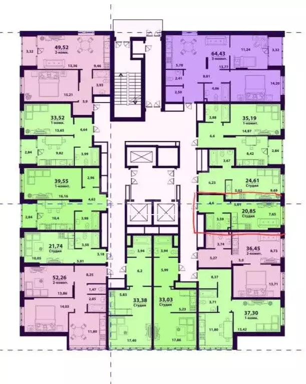 Квартира-студия: Ульяновск, улица Народного учителя Латышева, 5 (20.8 ... - Фото 1