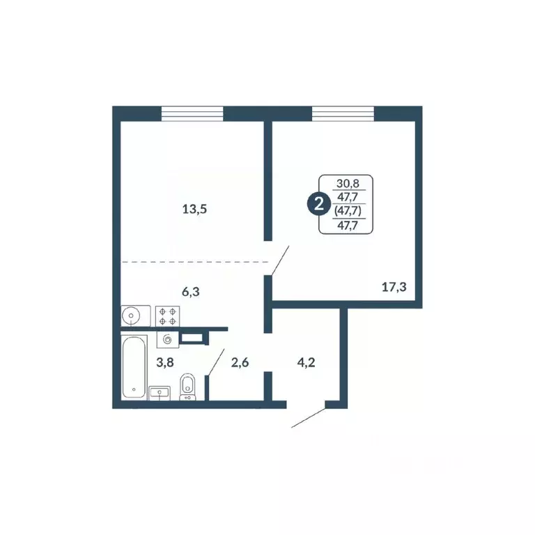 2-к кв. Кировская область, Киров Скандинавия жилой комплекс (47.7 м) - Фото 1