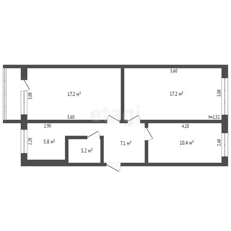 3-комнатная квартира: Междуреченск, Октябрьская улица, 22 (60.9 м) - Фото 0