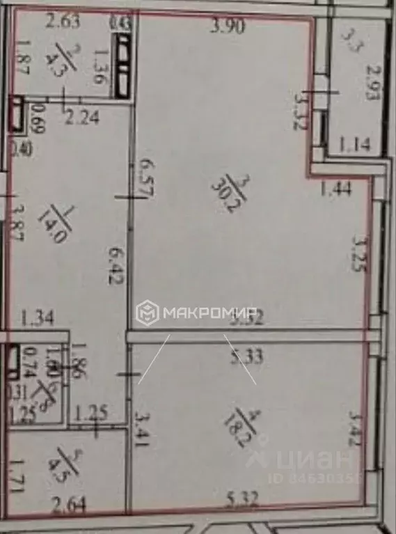 2-к кв. Орловская область, Орел ул. Михалицына, 1 (74.7 м) - Фото 2