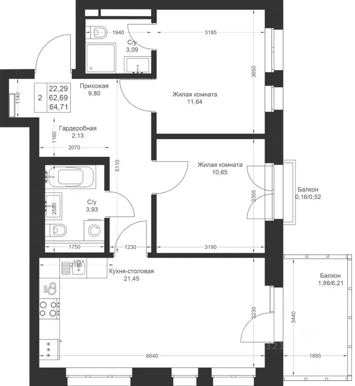 2-к кв. Татарстан, Лаишевский район, Столбищенское с/пос, с. Усады ул. ... - Фото 2