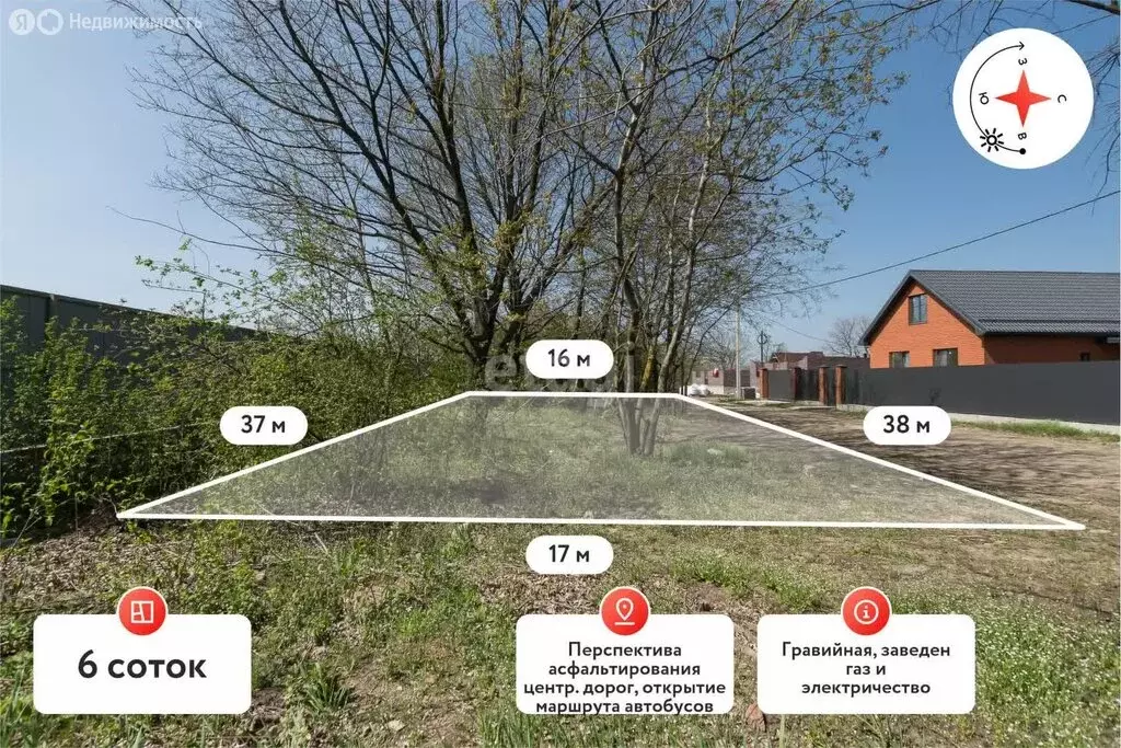 Участок в городской округ Краснодар, посёлок Индустриальный (6 м) - Фото 1