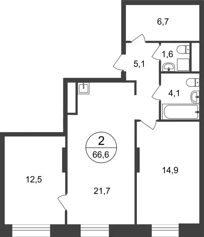 2-комнатная квартира: Московский, улица Никитина, 3к3 (66.6 м) - Фото 1