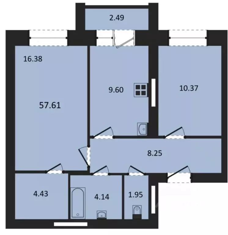 2-к кв. Марий Эл, Медведевский район, Пекшиксолинское с/пос, пос. ... - Фото 2