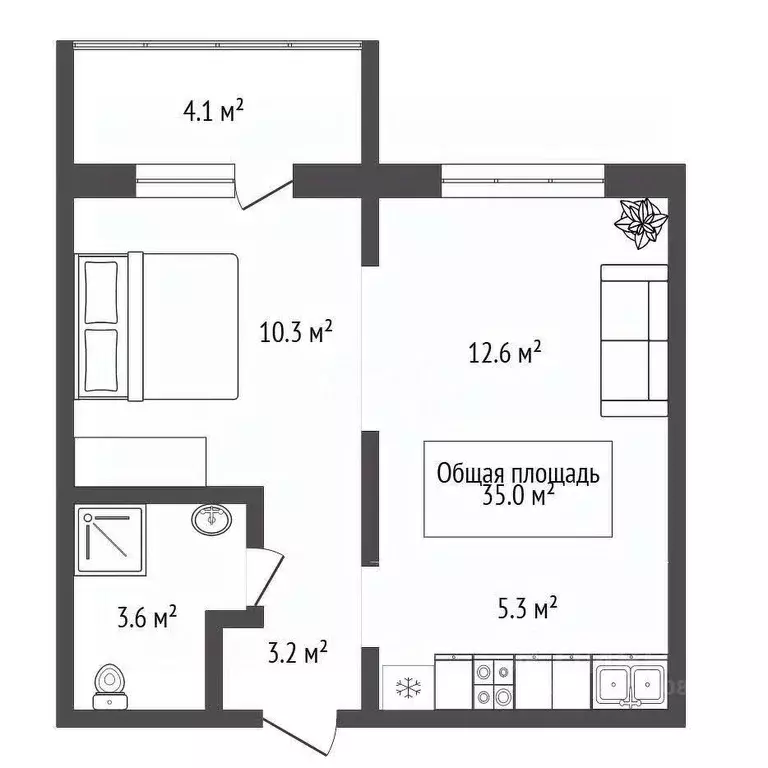 1-к кв. Новосибирская область, Новосибирск ул. Связистов, 162/1 (35.0 ... - Фото 2