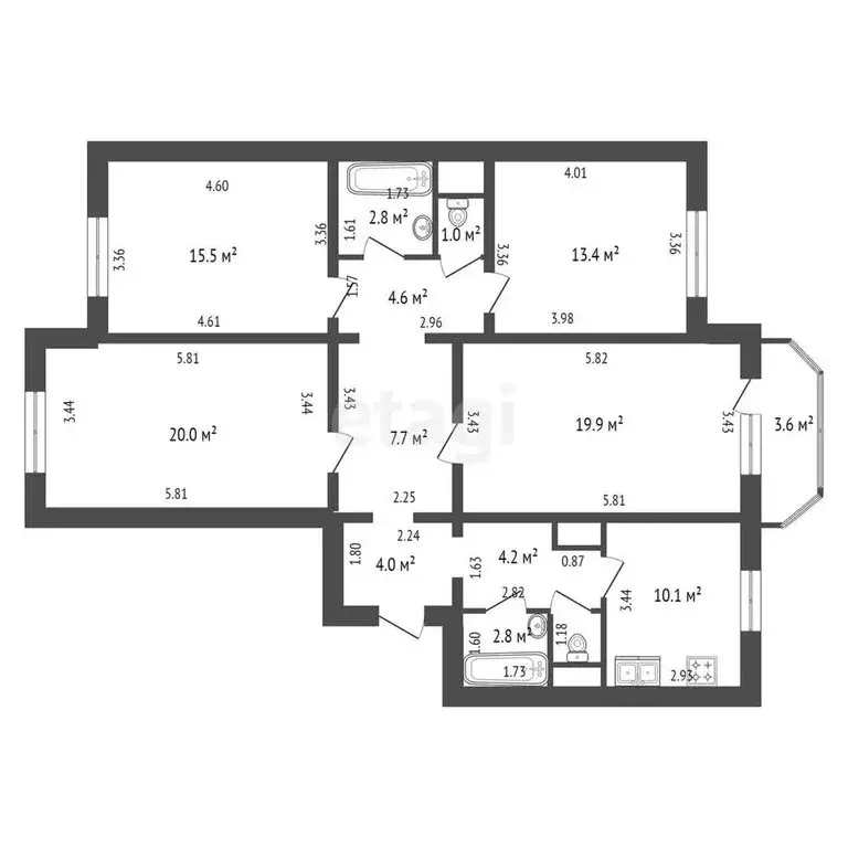 4-комнатная квартира: Санкт-Петербург, 5-й Предпортовый проезд, 12к1 ... - Фото 1