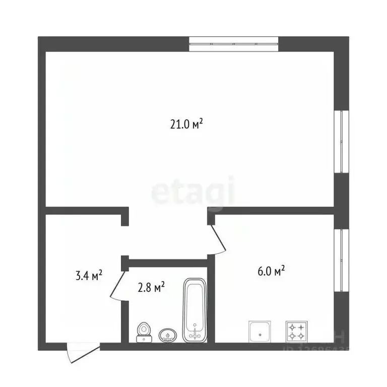 1-к кв. Москва ул. Народного Ополчения, 8 (31.7 м) - Фото 2