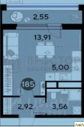 Студия Московская область, Реутов Комсомольская ул., 3к1 (27.94 м) - Фото 2