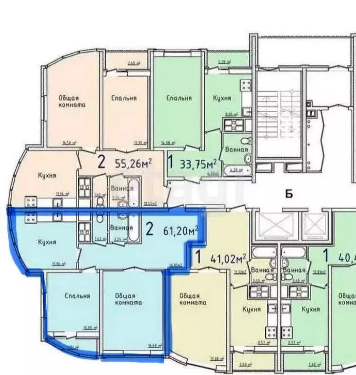 2-комнатная квартира: Энгельс, Студенческая улица, 183Е (61.2 м) - Фото 1