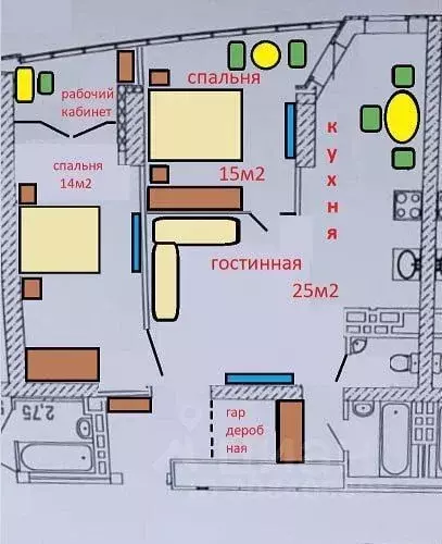 2-к кв. Саратовская область, Энгельс Трудовая ул., 12/7 (66.0 м) - Фото 0