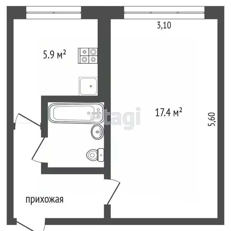 1-к кв. Камчатский край, Петропавловск-Камчатский просп. Победы, 9 ... - Фото 2